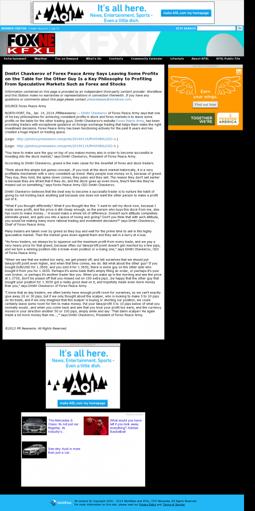 Dmitri Chavkerov | Speculator Attitude -KTVG-TV FOX-17 / KSNB-TV FOX-4 (Kearney, NE)- Greed Factor